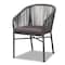 Baxton Studio Marcus Grey Finished Rope and Metal Outdoor Dining Chair 171-10775 - alternate 1